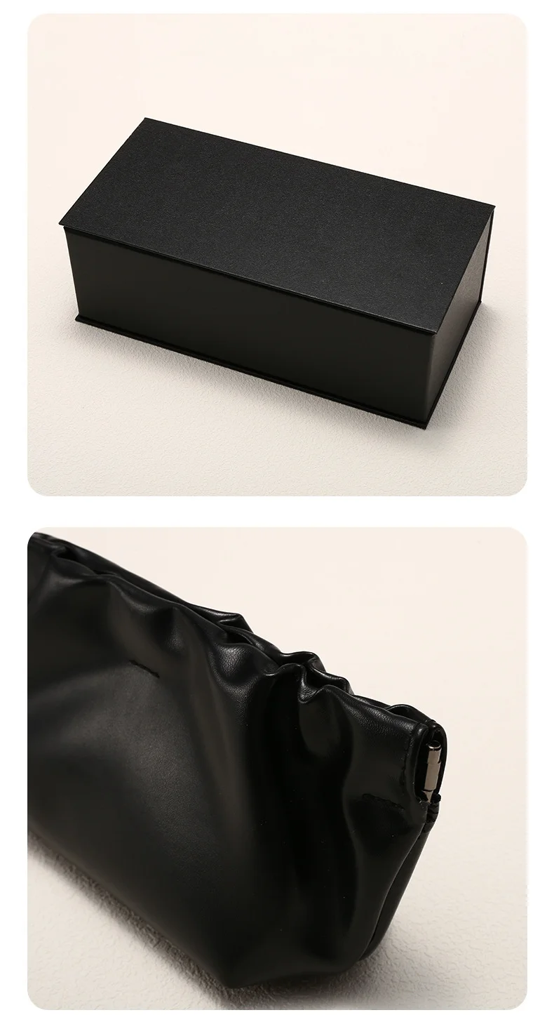  PU Leather Premium GM Elastic-Opening Sunglasses Case Set — Large Capacity PU Cloud Pouch with Custom Logo - Details 8