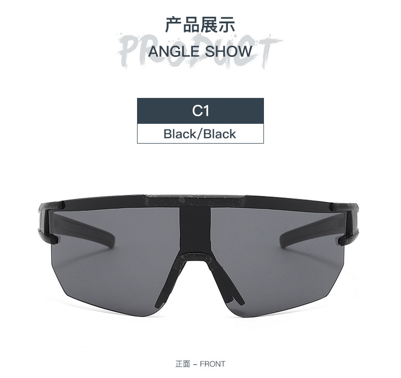 Black Polycarbonate (PC) Windproof Cycling Glasses - Stylish Outdoor Sports Sunglasses / $1.86 per pair (Wholesale Price) - Details 7