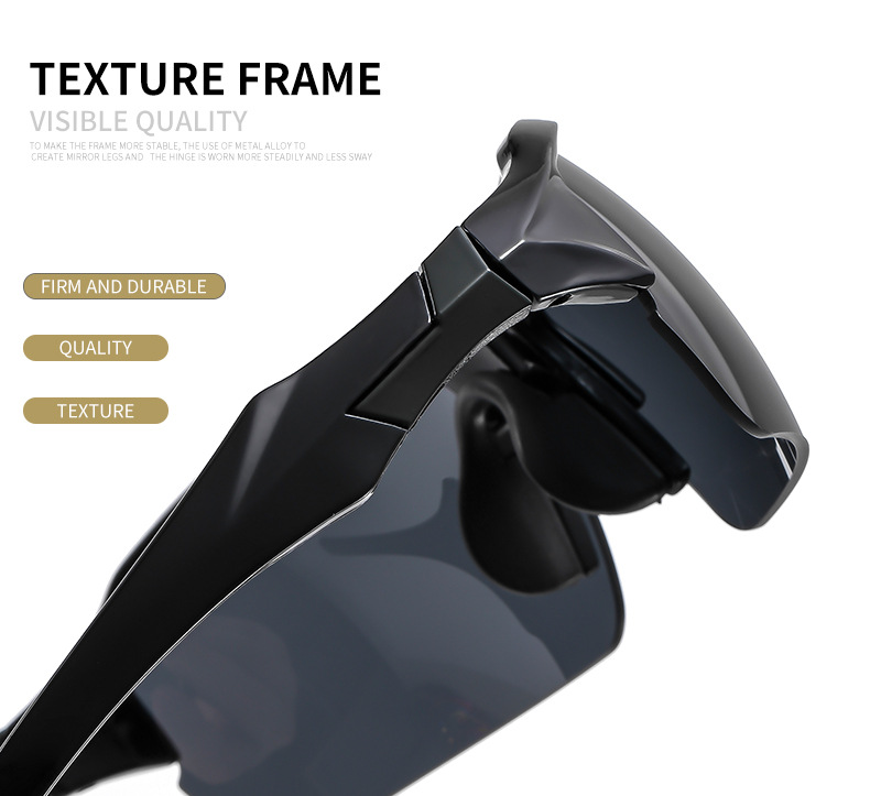 Black PC (Polycarbonate) Trendy Sports Sunglasses - UV Protection for Driving and Running / $0.93 per pair (Wholesale Price) - View 3