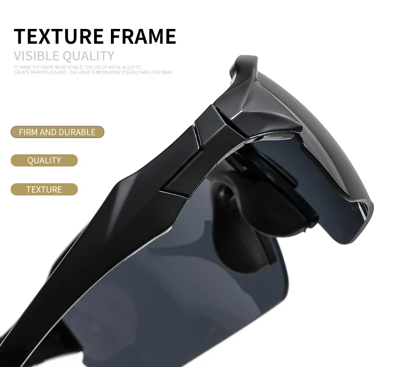 Black PC (Polycarbonate) Trendy Sports Sunglasses - UV Protection for Driving and Running / $0.93 per pair (Wholesale Price) - View 3