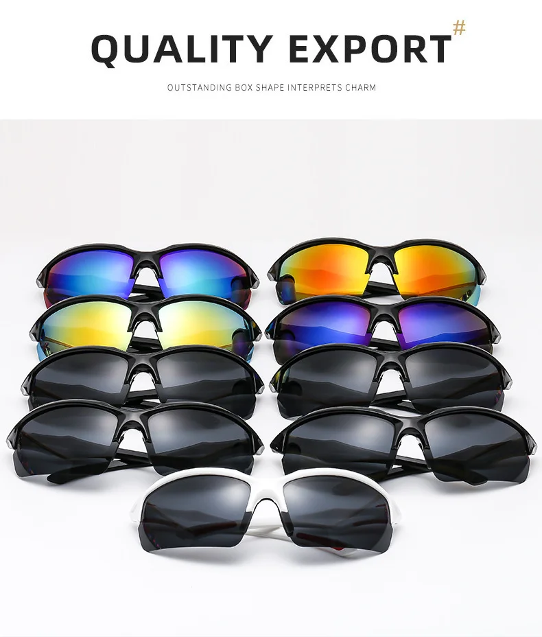 Black PC (Polycarbonate) Trendy Sports Sunglasses - UV Protection for Driving and Running / $0.93 per pair (Wholesale Price) - View 4
