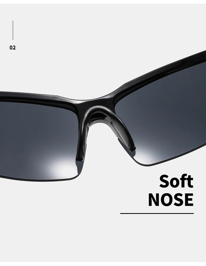 Black PC (Polycarbonate) Trendy Sports Sunglasses - UV Protection for Driving and Running / $0.93 per pair (Wholesale Price) - Details 13