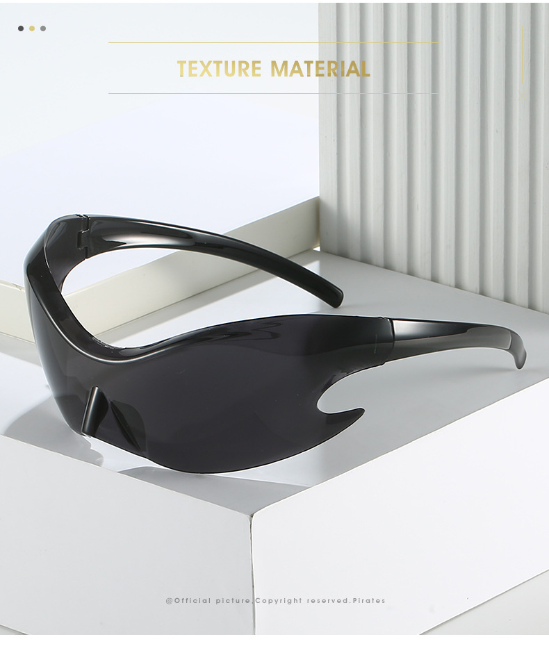 Silver Polycarbonate (PC) Neon Glow Biking Sunglasses with Hip Hop Style / $1.55 per pair (Wholesale Price) - View 2