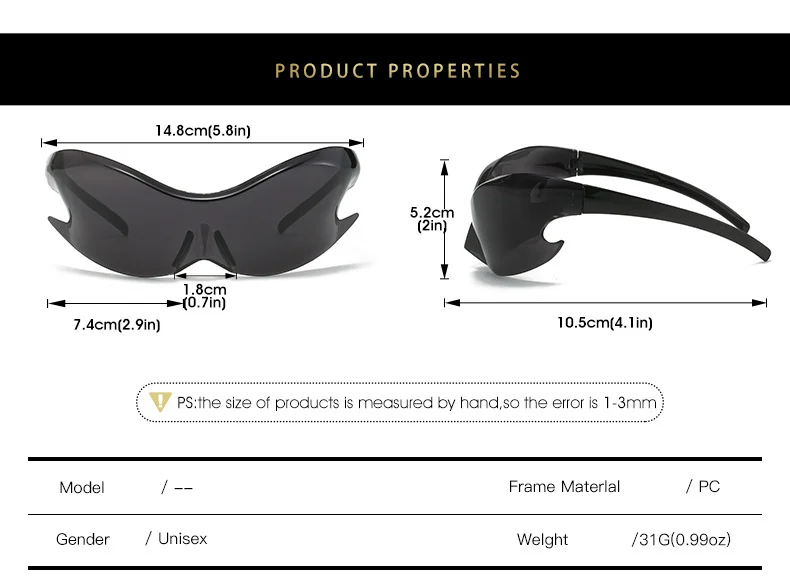 Silver Polycarbonate (PC) Neon Glow Biking Sunglasses with Hip Hop Style / $1.55 per pair (Wholesale Price) - View 5