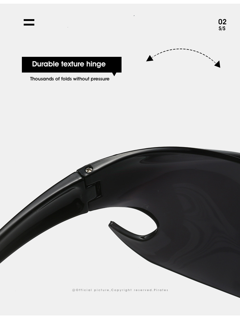 Silver Polycarbonate (PC) Neon Glow Biking Sunglasses with Hip Hop Style / $1.55 per pair (Wholesale Price) - Details 11