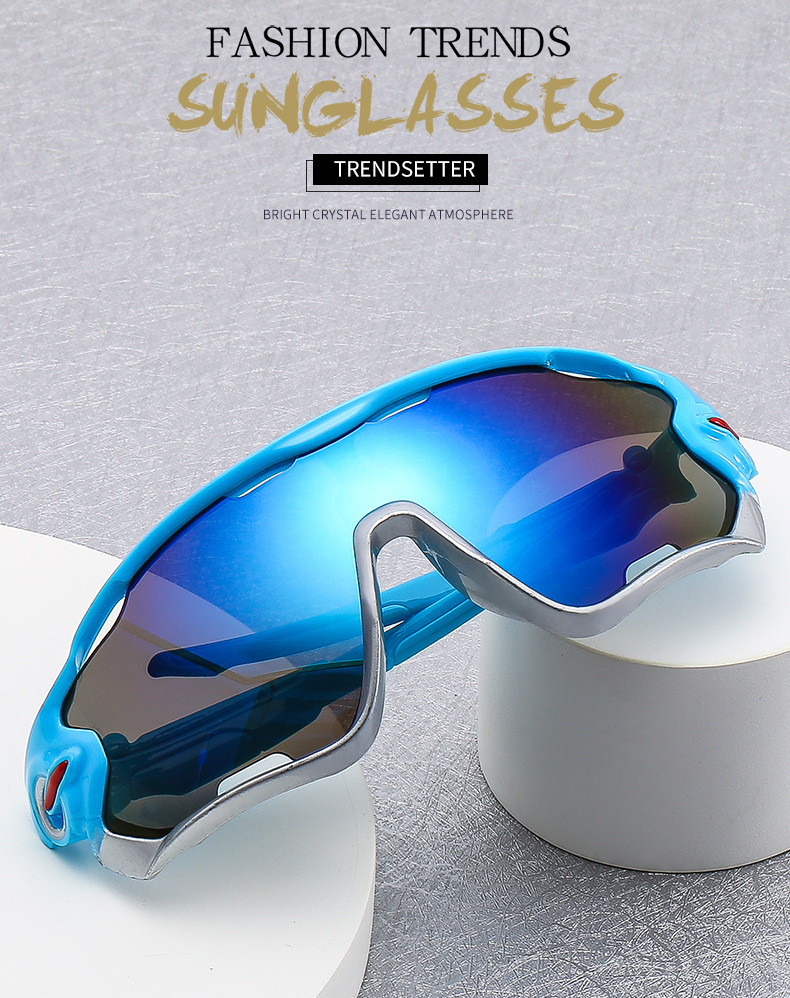 Gold PC Alloy (Plastic) Neon Silver UV400 Cycling & Running Sunglasses / $1.03 per pair (Wholesale Price) - View 2