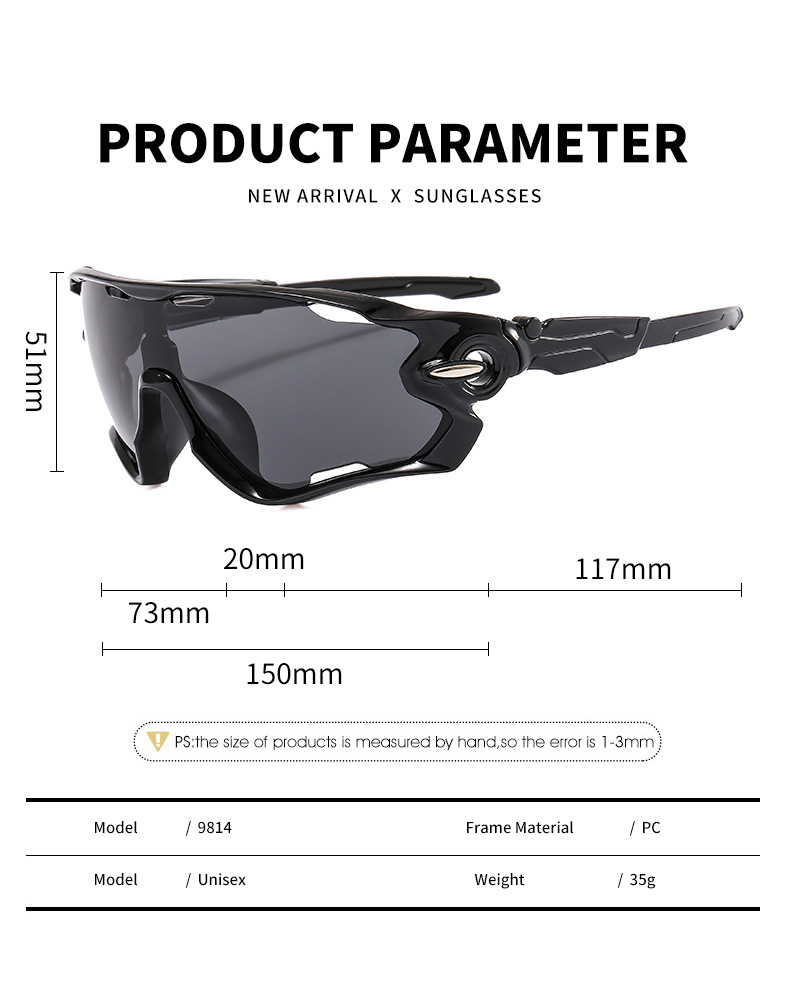 Gold PC Alloy (Plastic) Neon Silver UV400 Cycling & Running Sunglasses / $1.03 per pair (Wholesale Price) - Details 2