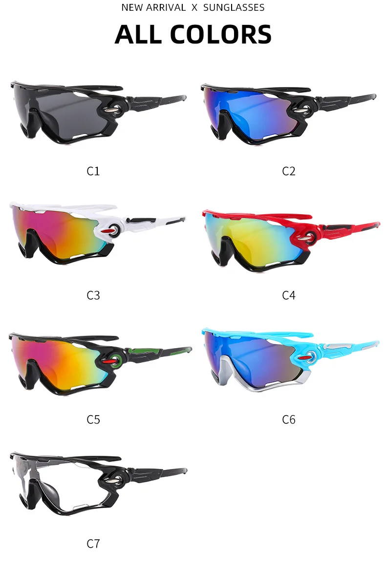 Gold PC Alloy (Plastic) Neon Silver UV400 Cycling & Running Sunglasses / $1.03 per pair (Wholesale Price) - Details 3