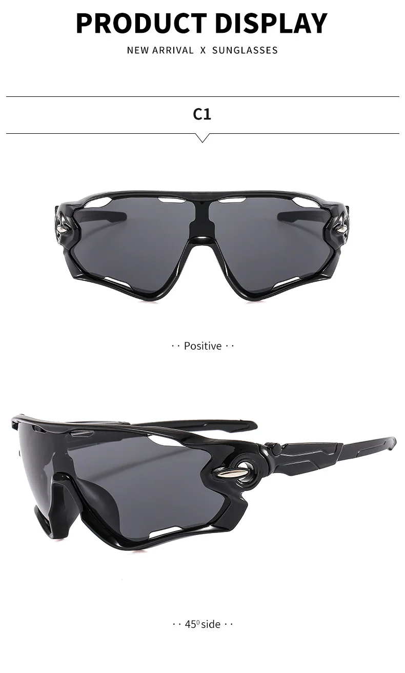 Gold PC Alloy (Plastic) Neon Silver UV400 Cycling & Running Sunglasses / $1.03 per pair (Wholesale Price) - Details 7