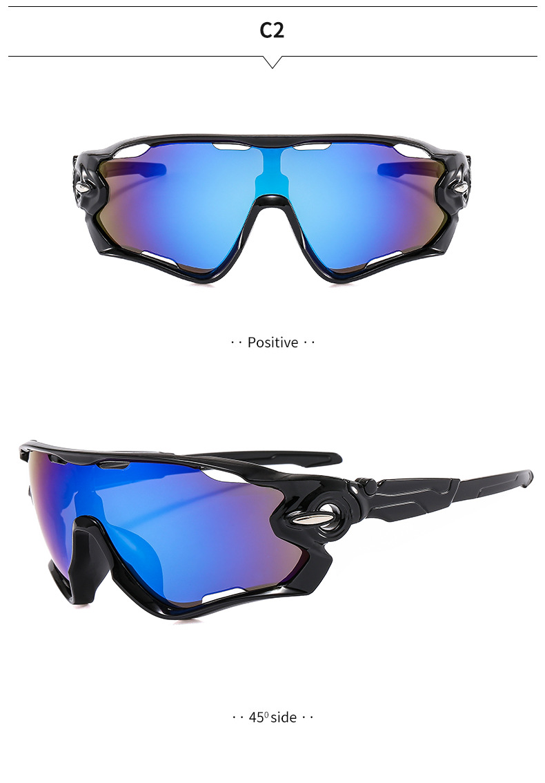 Gold PC Alloy (Plastic) Neon Silver UV400 Cycling & Running Sunglasses / $1.03 per pair (Wholesale Price) - Details 8