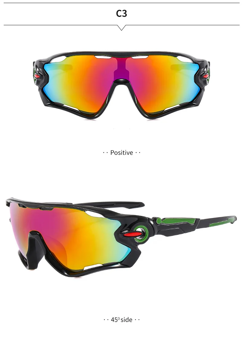 Gold PC Alloy (Plastic) Neon Silver UV400 Cycling & Running Sunglasses / $1.03 per pair (Wholesale Price) - Details 9