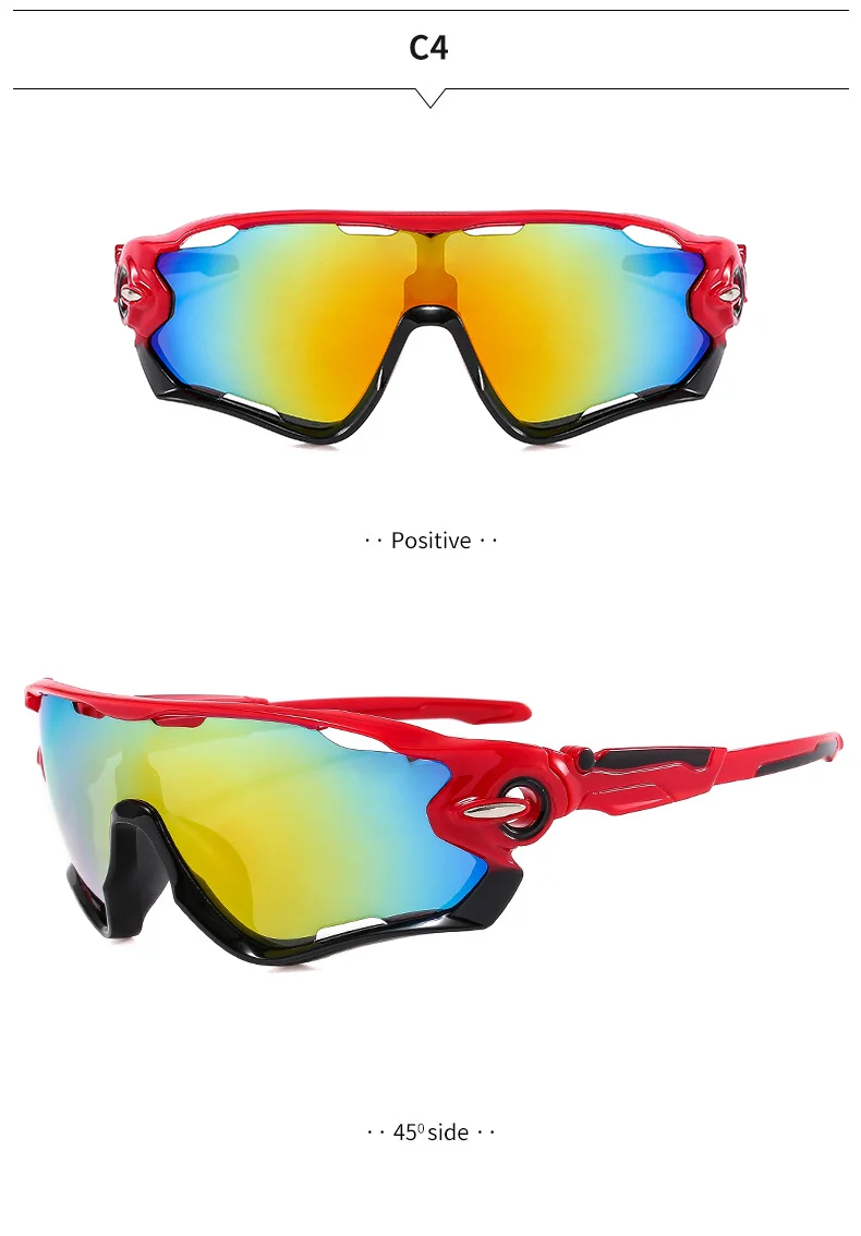 Gold PC Alloy (Plastic) Neon Silver UV400 Cycling & Running Sunglasses / $1.03 per pair (Wholesale Price) - Details 10