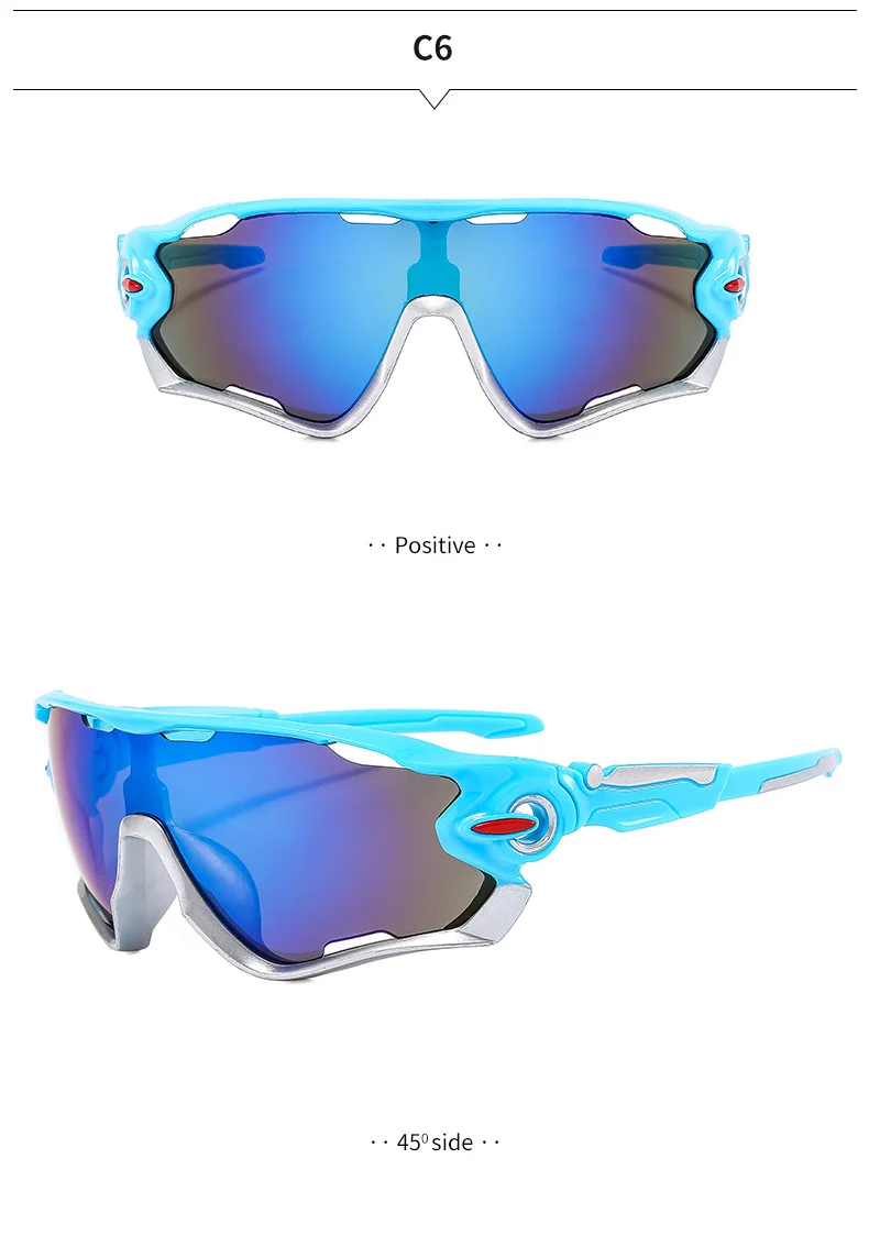 Gold PC Alloy (Plastic) Neon Silver UV400 Cycling & Running Sunglasses / $1.03 per pair (Wholesale Price) - Details 12