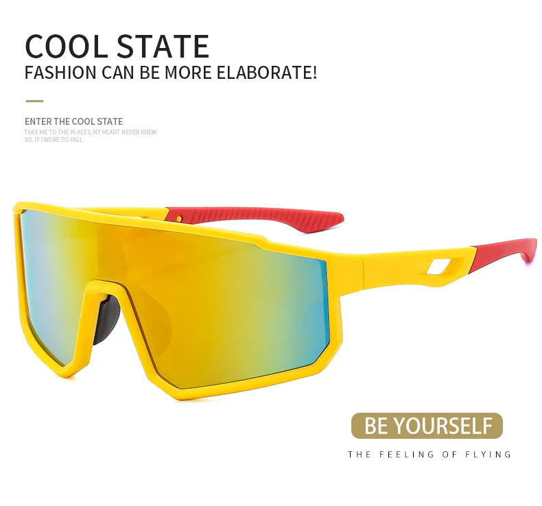 Black Polycarbonate (PC) Neon UV400 Cycling & Running Sunglasses / $1.11 per pair (Wholesale Price) - View 2