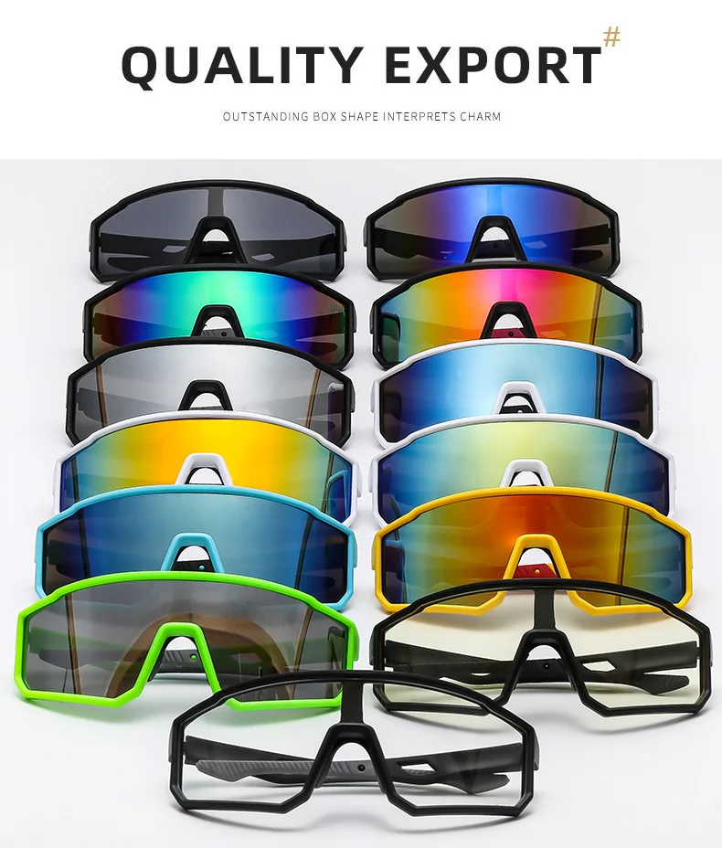 Black Polycarbonate (PC) Neon UV400 Cycling & Running Sunglasses / $1.11 per pair (Wholesale Price) - View 4