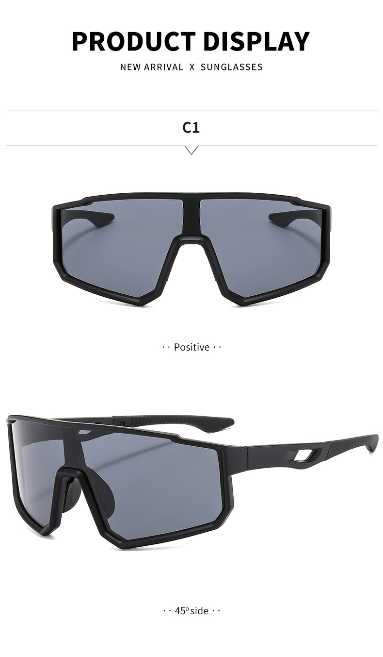 Black Polycarbonate (PC) Neon UV400 Cycling & Running Sunglasses / $1.11 per pair (Wholesale Price) - Details 3