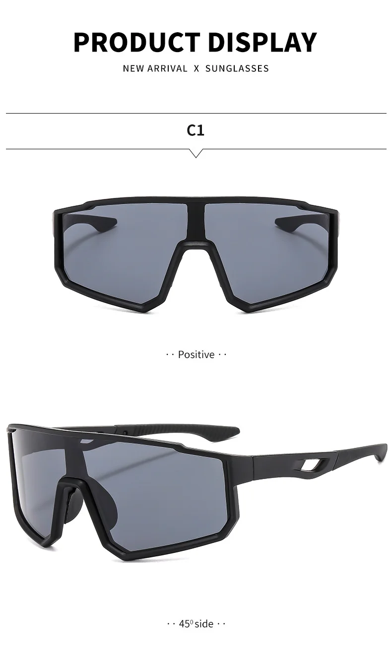 Black Polycarbonate (PC) Neon UV400 Cycling & Running Sunglasses / $1.11 per pair (Wholesale Price) - Details 3