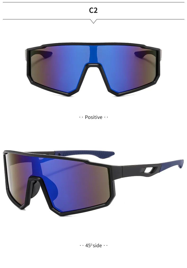 Black Polycarbonate (PC) Neon UV400 Cycling & Running Sunglasses / $1.11 per pair (Wholesale Price) - Details 4