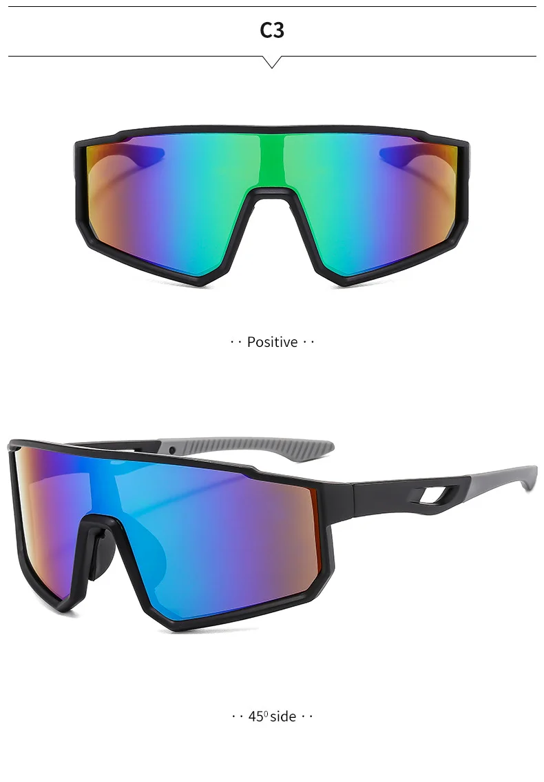 Black Polycarbonate (PC) Neon UV400 Cycling & Running Sunglasses / $1.11 per pair (Wholesale Price) - Details 5