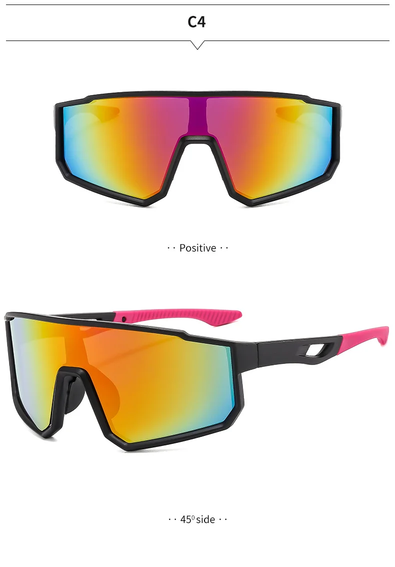 Black Polycarbonate (PC) Neon UV400 Cycling & Running Sunglasses / $1.11 per pair (Wholesale Price) - Details 6
