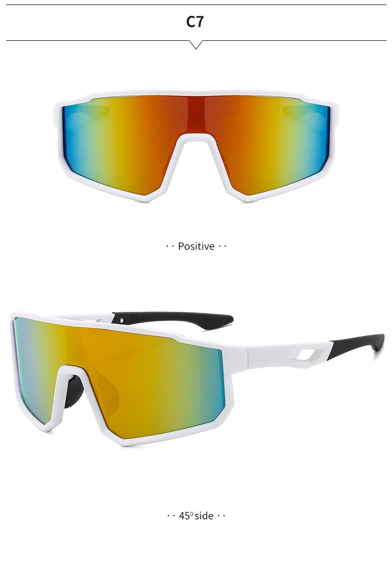 Black Polycarbonate (PC) Neon UV400 Cycling & Running Sunglasses / $1.11 per pair (Wholesale Price) - Details 9