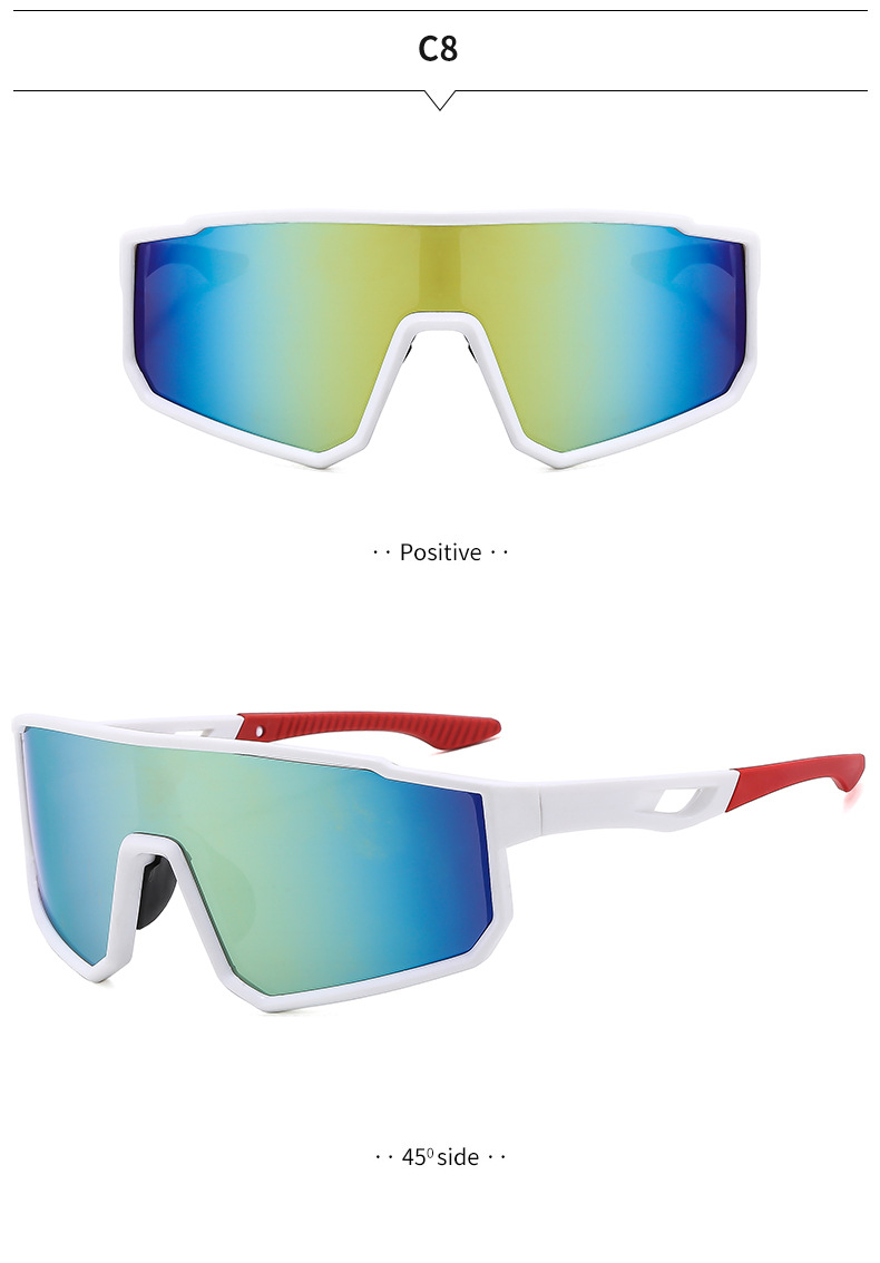 Black Polycarbonate (PC) Neon UV400 Cycling & Running Sunglasses / $1.11 per pair (Wholesale Price) - Details 10