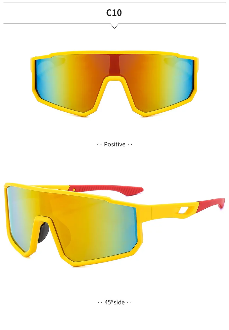 Black Polycarbonate (PC) Neon UV400 Cycling & Running Sunglasses / $1.11 per pair (Wholesale Price) - Details 12