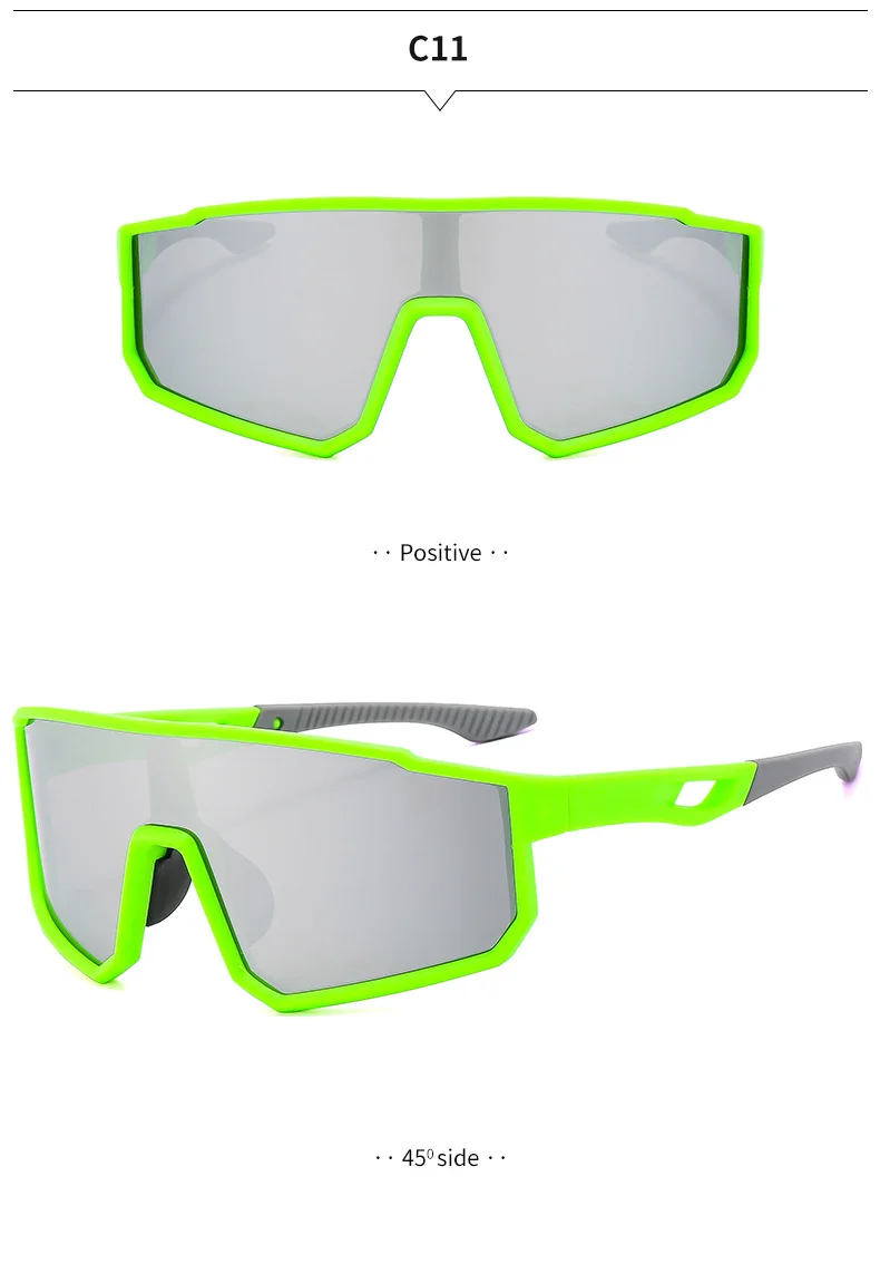Black Polycarbonate (PC) Neon UV400 Cycling & Running Sunglasses / $1.11 per pair (Wholesale Price) - Details 13