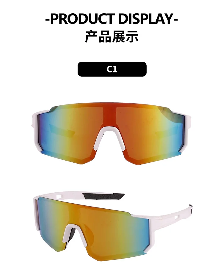 Black Polycarbonate (PC) Wholesale Neon Cycling Sunglasses UV400 / $1.03 per pair (Wholesale Price) - View 2