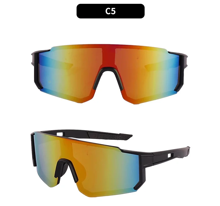 Black Polycarbonate (PC) Wholesale Neon Cycling Sunglasses UV400 / $1.03 per pair (Wholesale Price) - Details 1