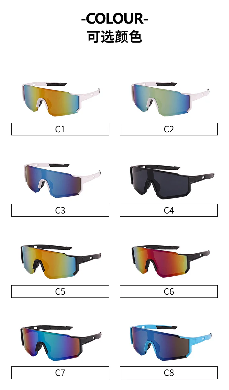 Black Polycarbonate (PC) Wholesale Neon Cycling Sunglasses UV400 / $1.03 per pair (Wholesale Price) - Details 8