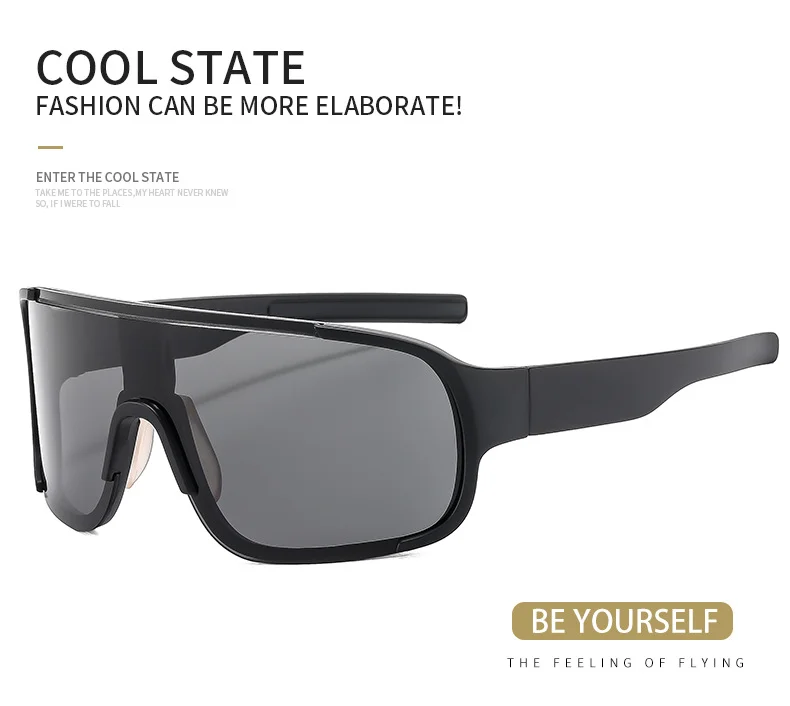 Black PC Alloy (Plastic) UV400 Glow Cycling Sunglasses / $0.82 per pair (Wholesale Price) - View 2
