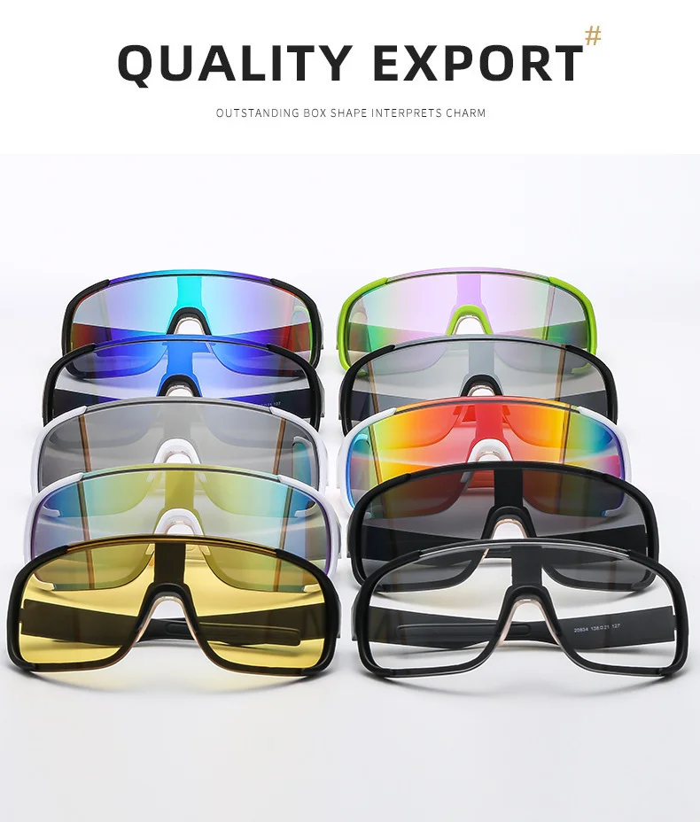 Black PC Alloy (Plastic) UV400 Glow Cycling Sunglasses / $0.82 per pair (Wholesale Price) - View 4