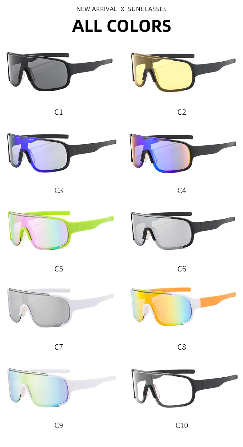 Black PC Alloy (Plastic) UV400 Glow Cycling Sunglasses / $0.82 per pair (Wholesale Price) - Details 2
