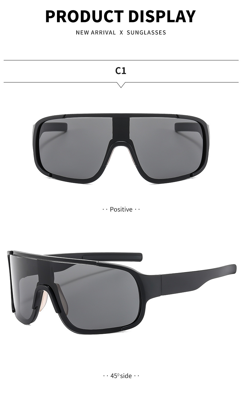Black PC Alloy (Plastic) UV400 Glow Cycling Sunglasses / $0.82 per pair (Wholesale Price) - Details 3