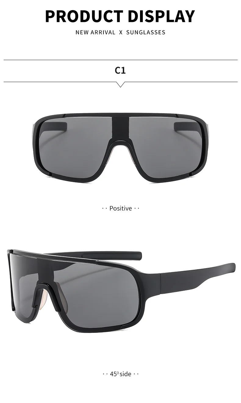 Black PC Alloy (Plastic) UV400 Glow Cycling Sunglasses / $0.82 per pair (Wholesale Price) - Details 3