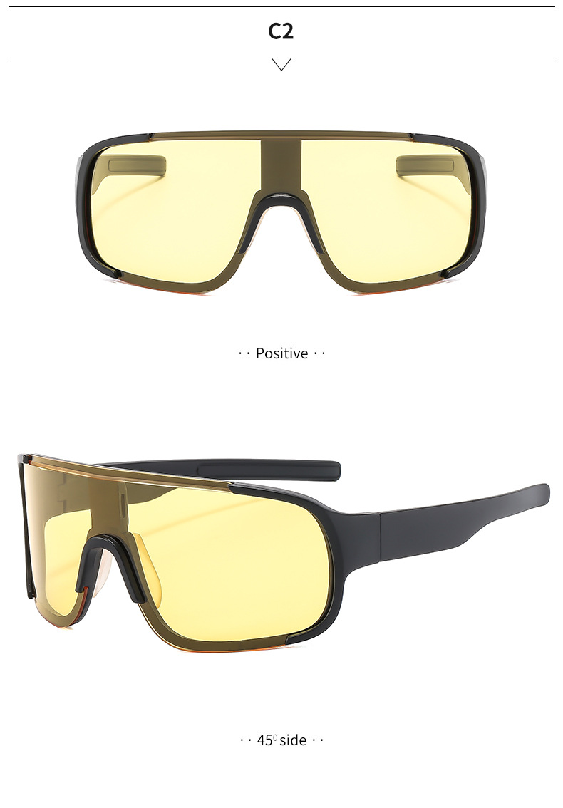 Black PC Alloy (Plastic) UV400 Glow Cycling Sunglasses / $0.82 per pair (Wholesale Price) - Details 4
