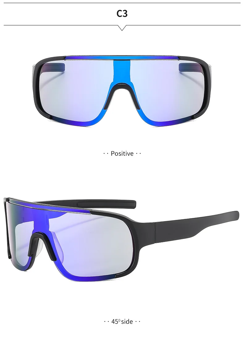 Black PC Alloy (Plastic) UV400 Glow Cycling Sunglasses / $0.82 per pair (Wholesale Price) - Details 5