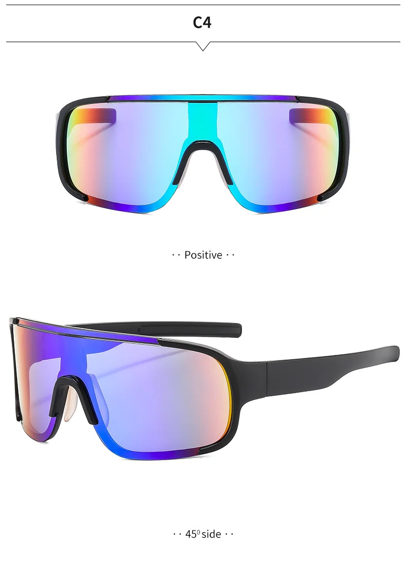 Black PC Alloy (Plastic) UV400 Glow Cycling Sunglasses / $0.82 per pair (Wholesale Price) - Details 6