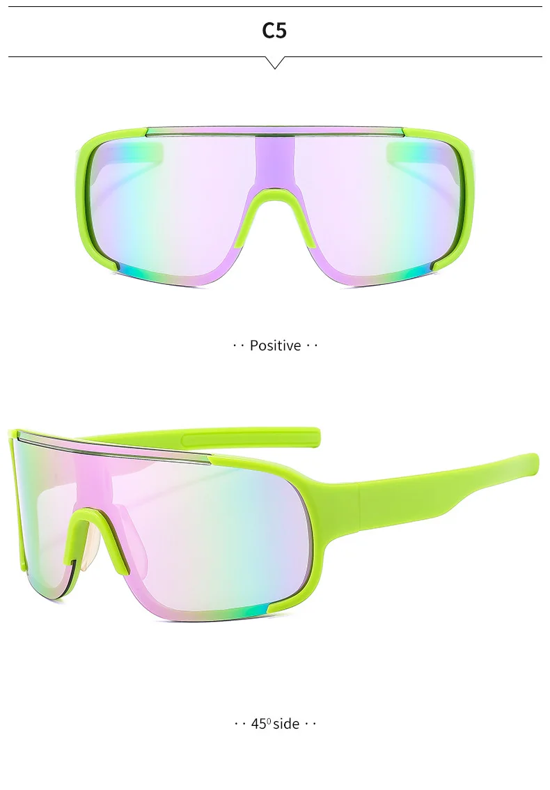 Black PC Alloy (Plastic) UV400 Glow Cycling Sunglasses / $0.82 per pair (Wholesale Price) - Details 7