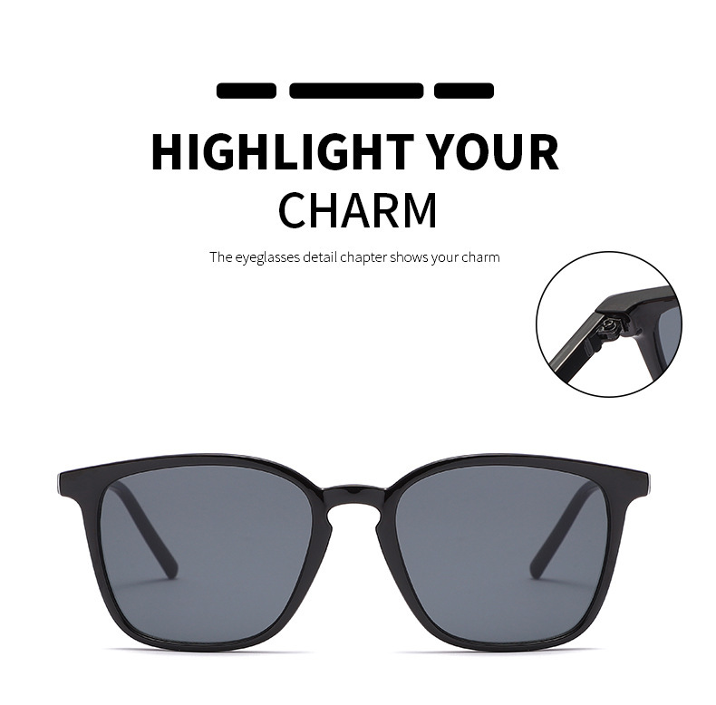 Bright Black, Leopard Print, White, Purple PC New Simple Retro Sunglasses / $0.91 per pair (Wholesale Price) - View 4