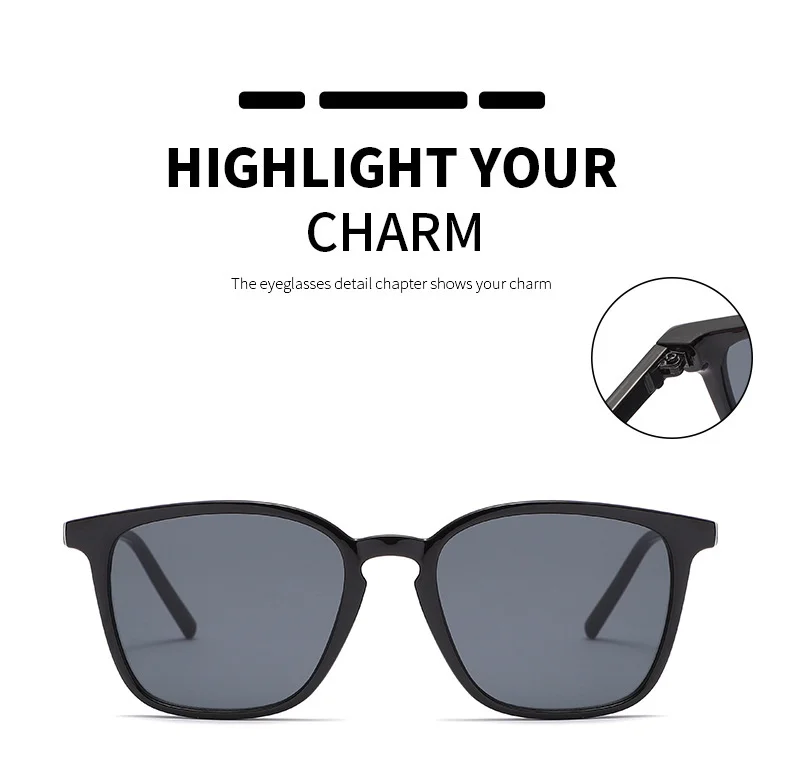 Bright Black, Leopard Print, White, Purple PC New Simple Retro Sunglasses / $0.91 per pair (Wholesale Price) - View 4