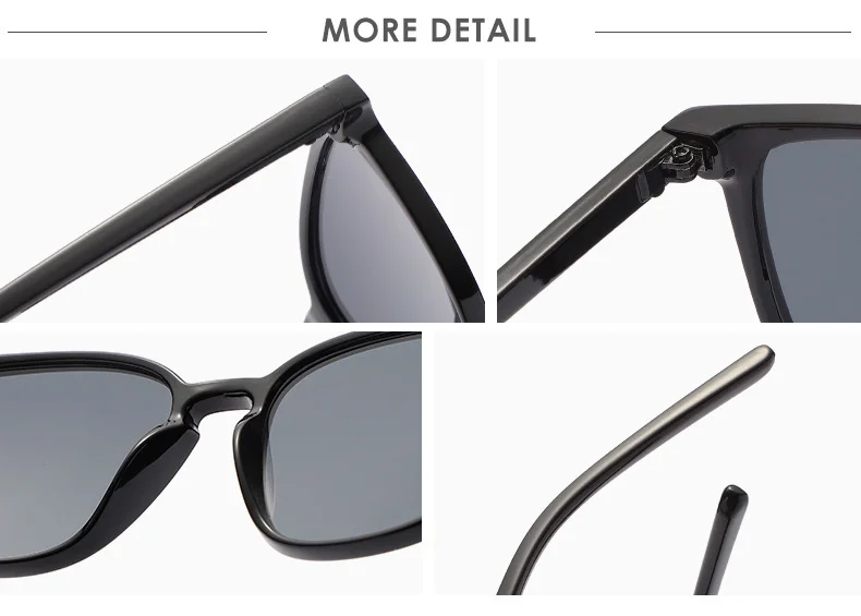 Bright Black, Leopard Print, White, Purple PC New Simple Retro Sunglasses / $0.91 per pair (Wholesale Price) - Details 1