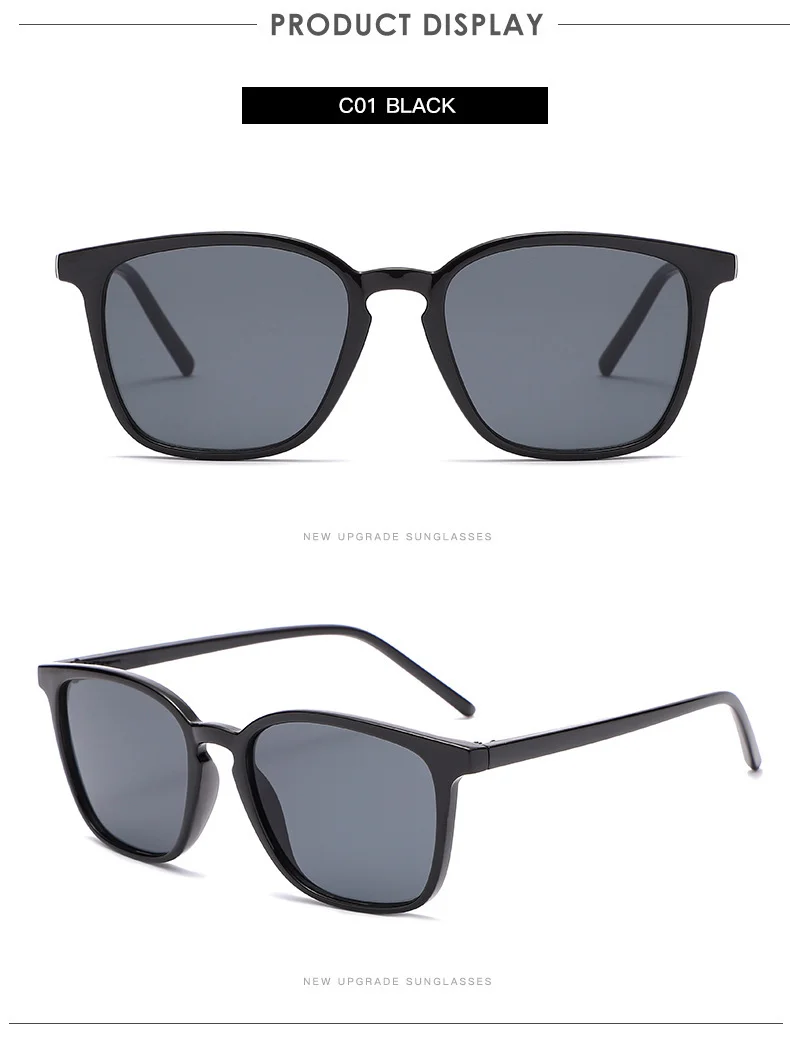 Bright Black, Leopard Print, White, Purple PC New Simple Retro Sunglasses / $0.91 per pair (Wholesale Price) - Details 4