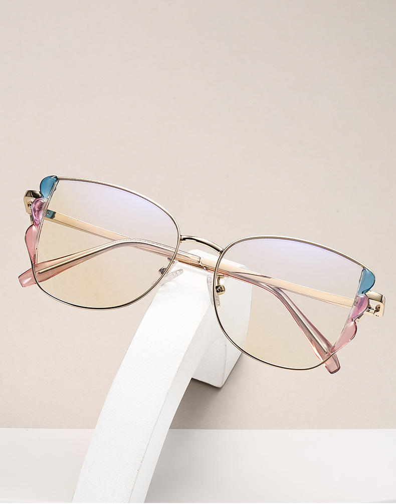 Black PC Women's Fashion Butterfly Optical Frames - Instant Color Changing Anti-Blue Light Glasses Wholesale - Details 5