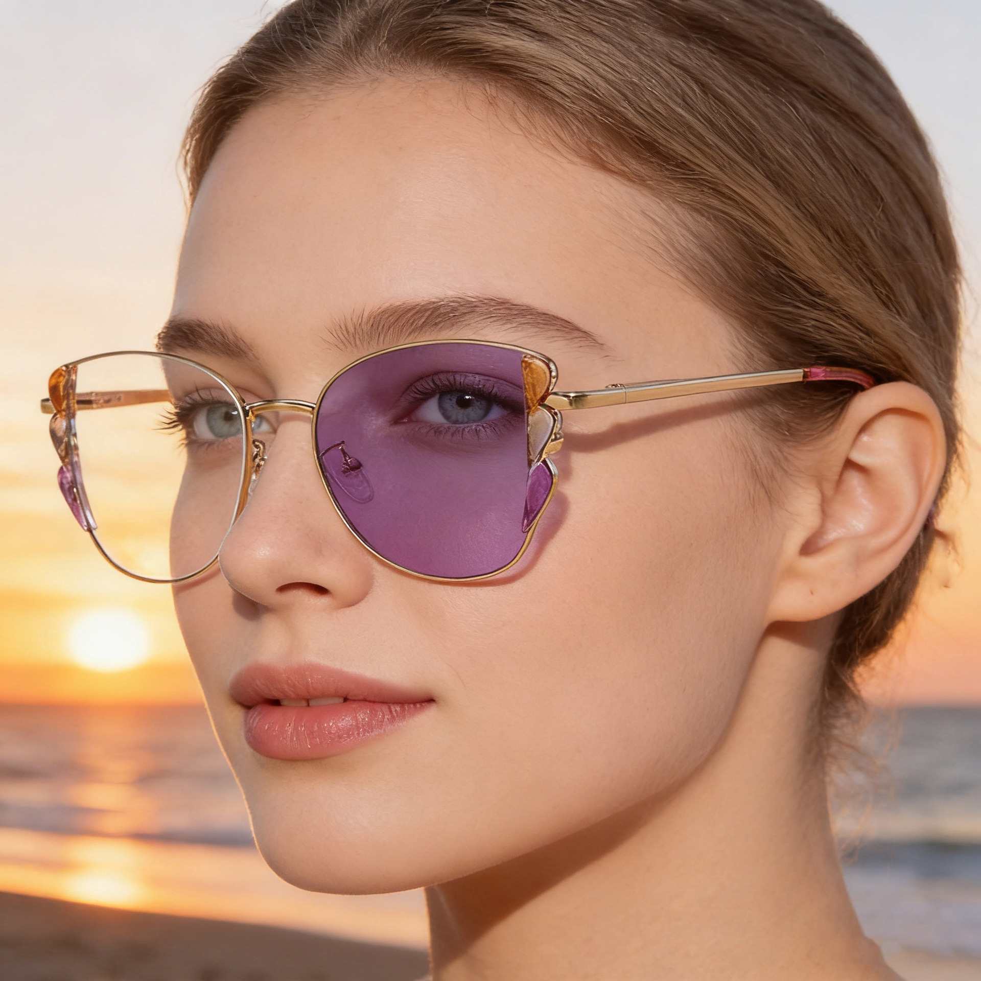 Black PC Women's Fashion Butterfly Optical Frames - Instant Color Changing Anti-Blue Light Glasses Wholesale - View 1