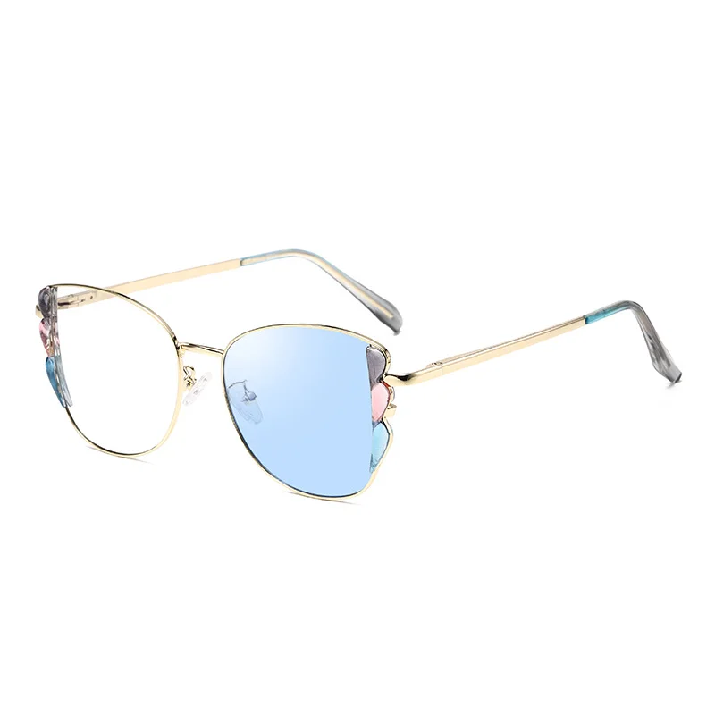 Black PC Women's Fashion Butterfly Optical Frames - Instant Color Changing Anti-Blue Light Glasses Wholesale - View 5