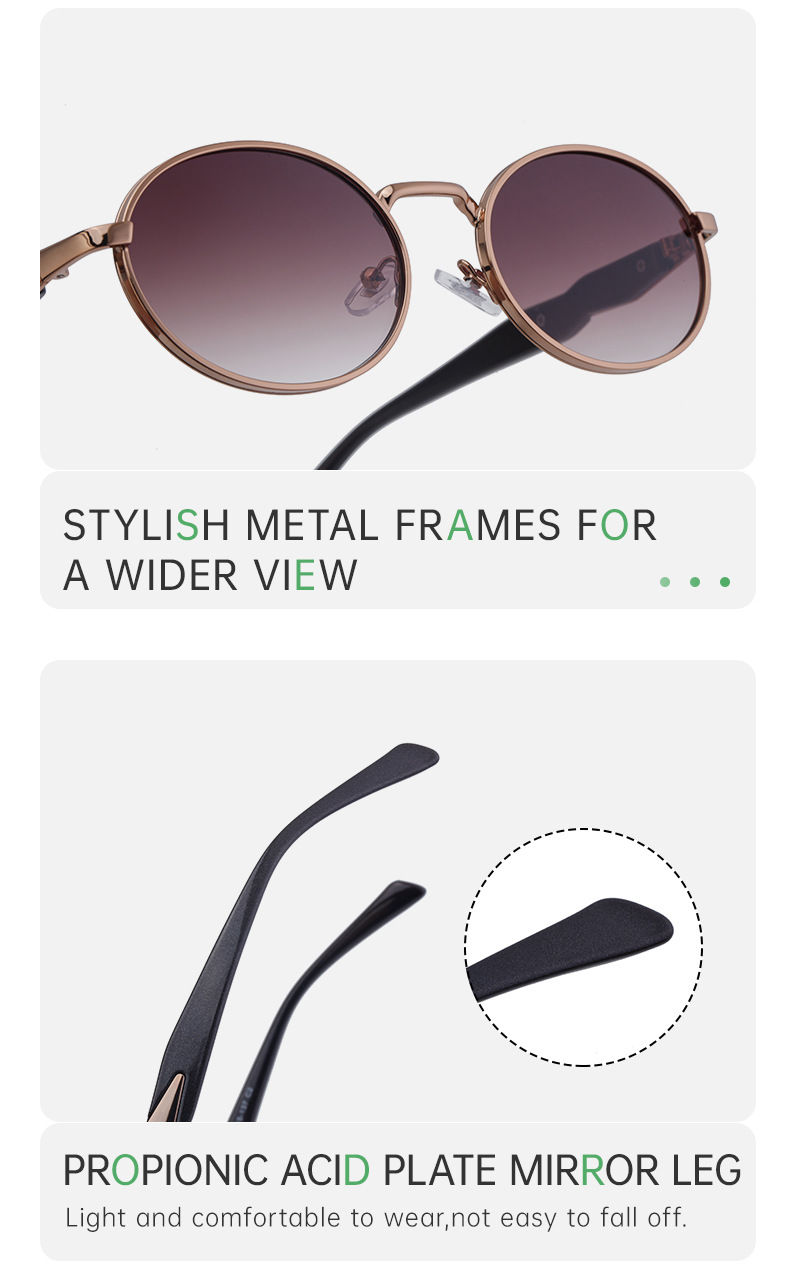 Black PC Women's Oval Small Frame Sunglasses - Premium Designer Style UV400 Fashion Eyewear - Details 11