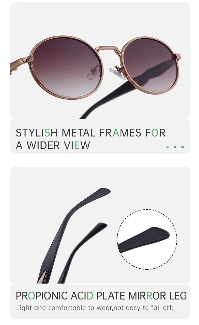 Black PC Women's Oval Small Frame Sunglasses - Premium Designer Style UV400 Fashion Eyewear - Details 11