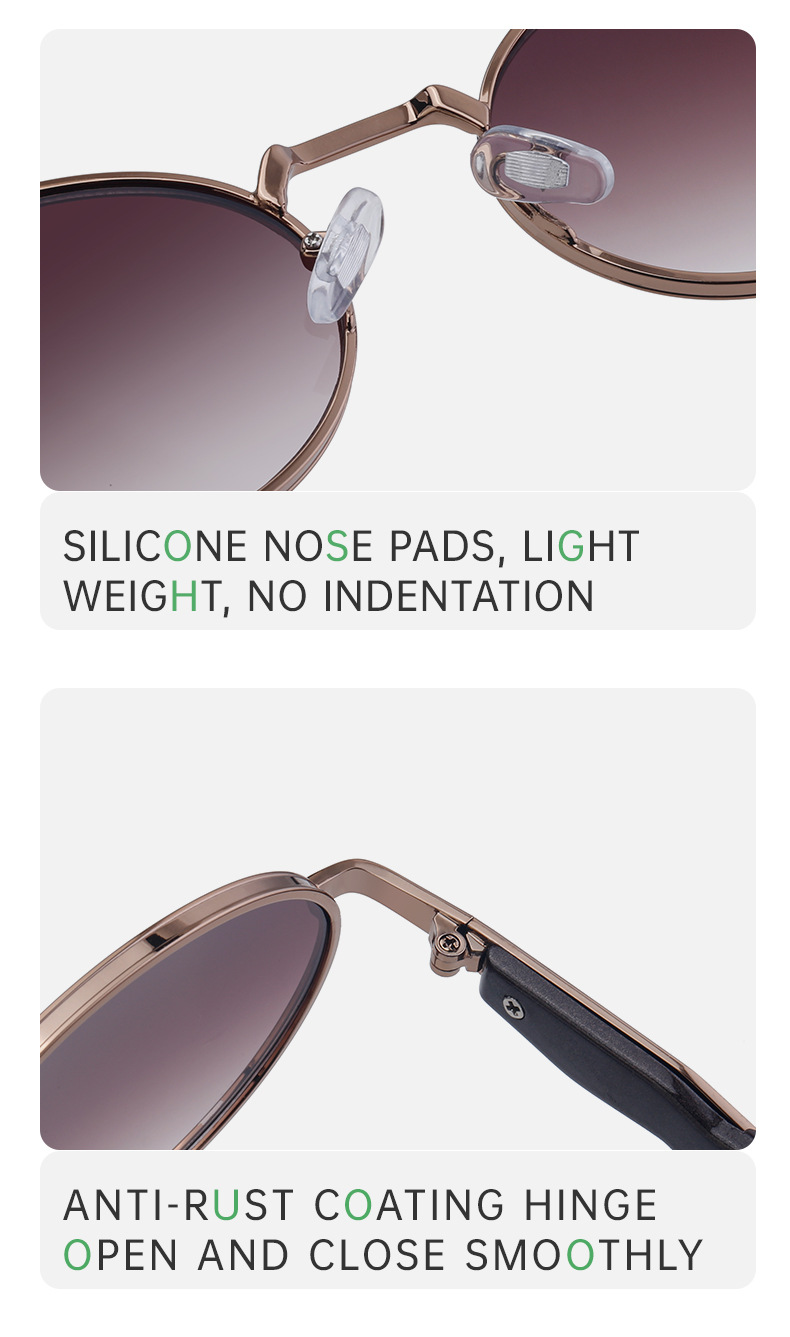 Black PC Women's Oval Small Frame Sunglasses - Premium Designer Style UV400 Fashion Eyewear - Details 12